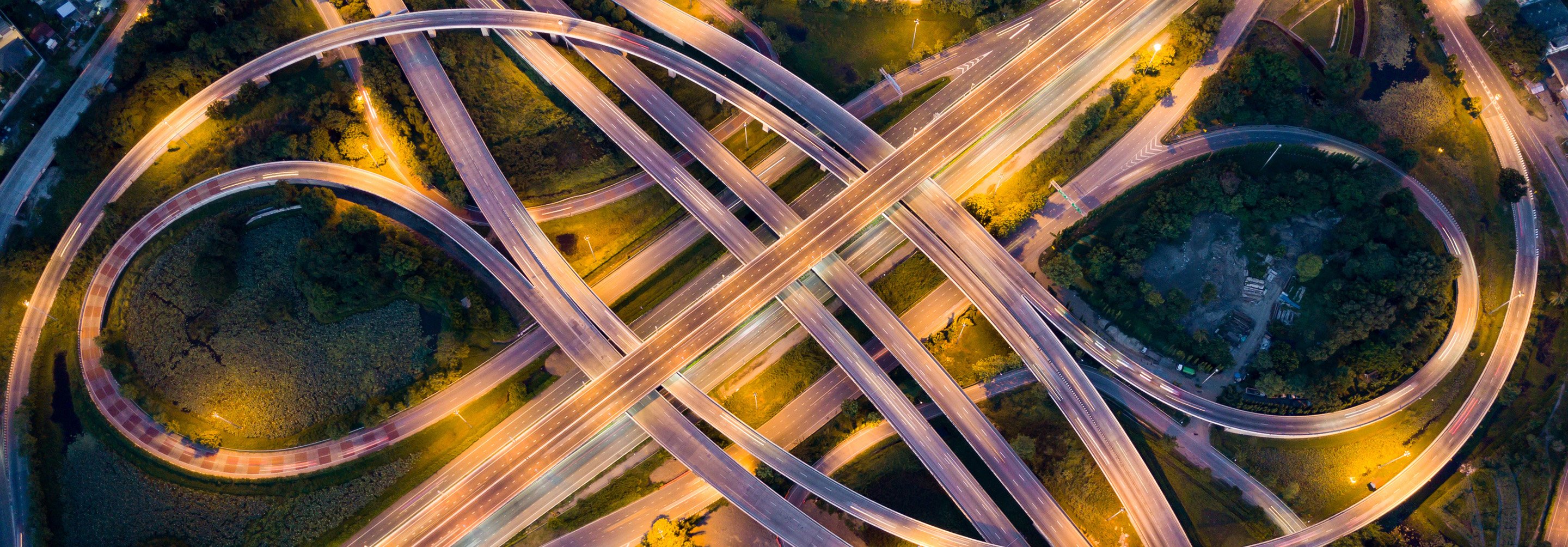 Aerial View of Highway Interchange